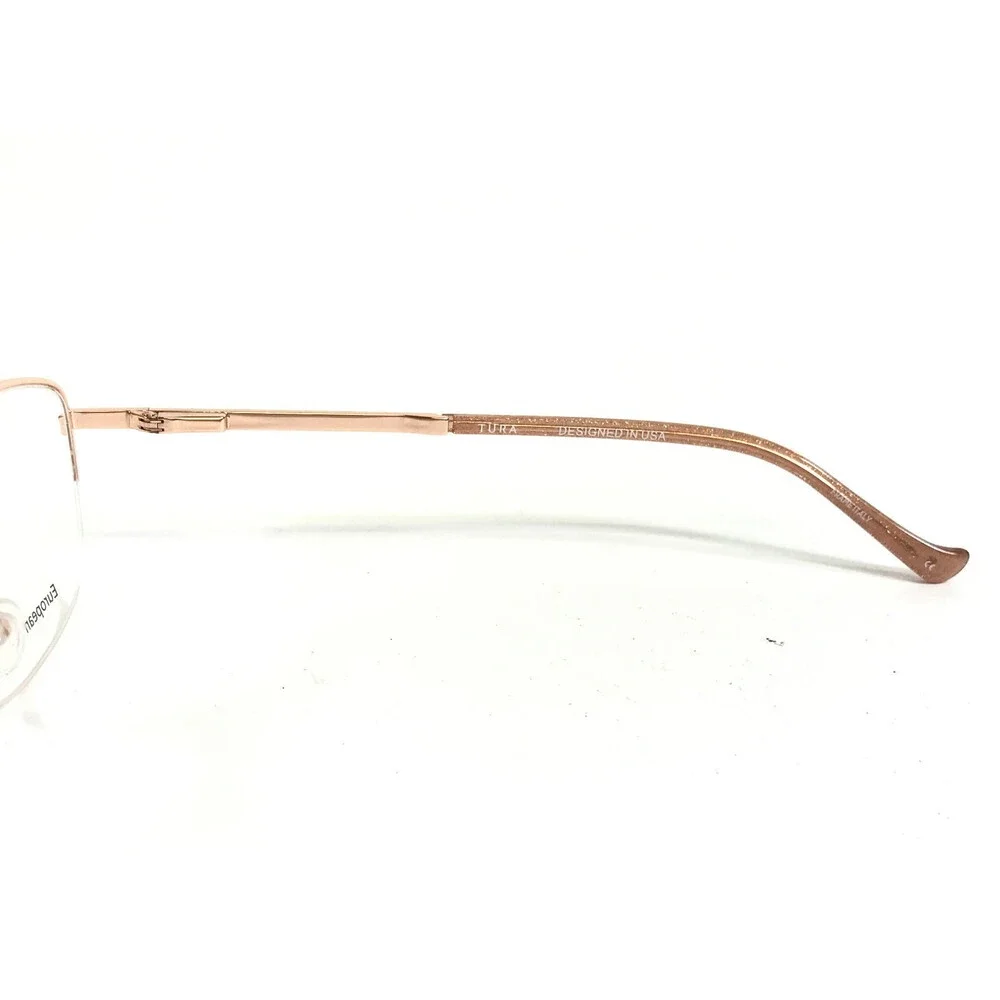 Tura Brilliance Eyeglasses Frames TE270 RGD Rose Gold European Crystal 55-17-140